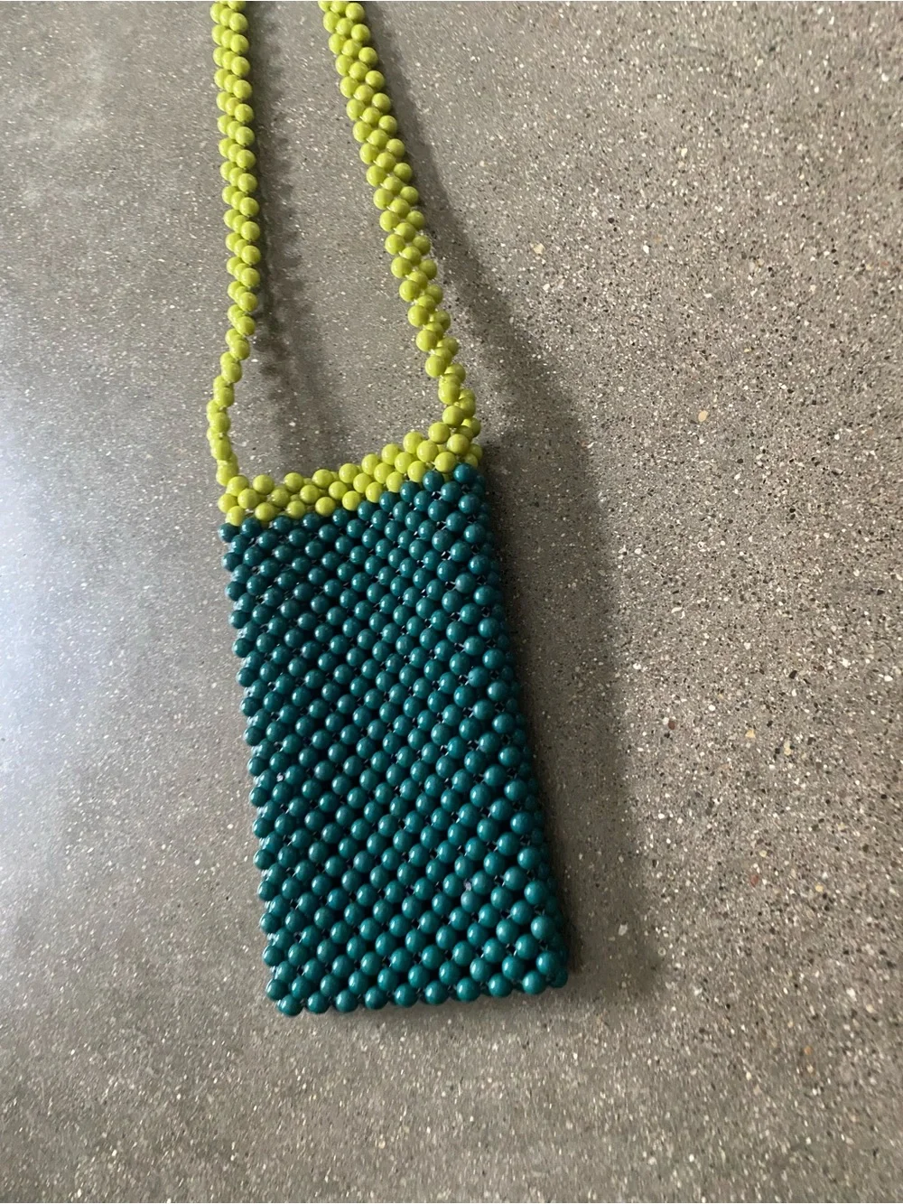 Beaded Crossbody Phone Bag - Two toned pop colors